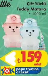 ÇİFT YÜZLÜ TEDDY MATARA 1000 ML